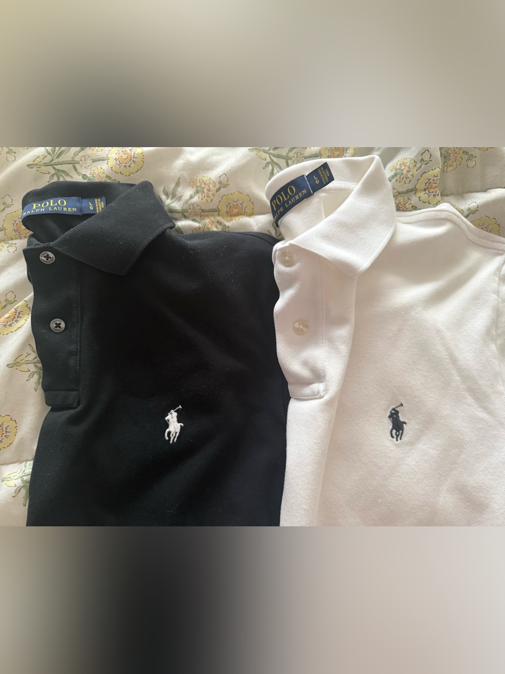 90s Vintage Ralph Lauren Polo Shirts lot black and white size large